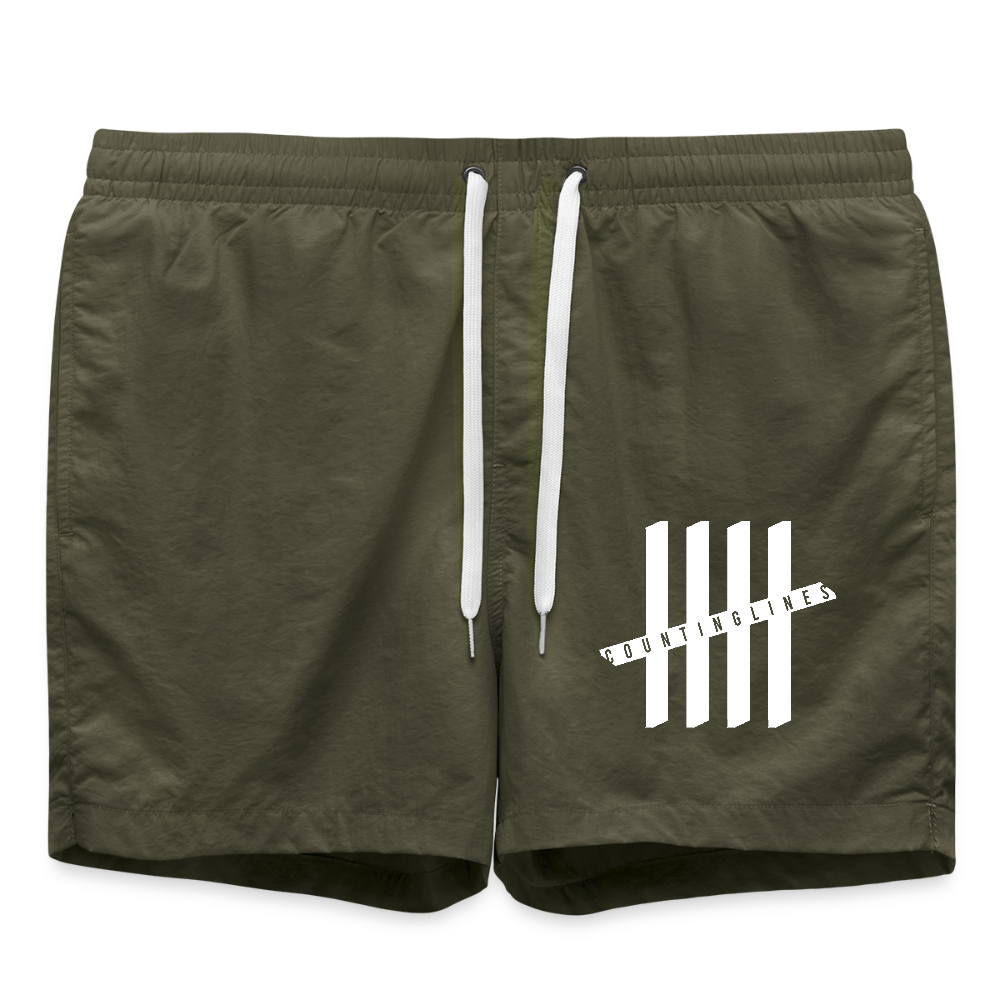 COUNTINGLINES Men Swim Trunks - olive