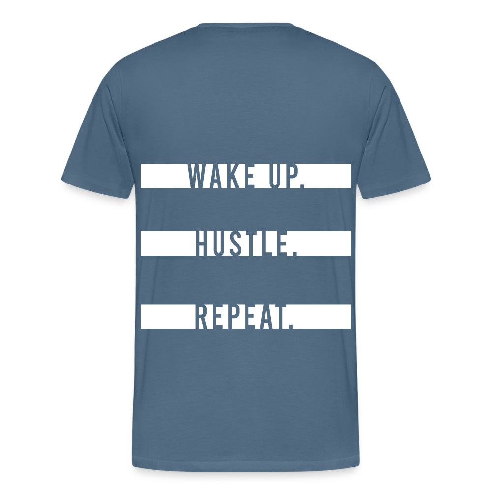 WAKE UP. HUSTLE. REPEAT. - Blaugrau