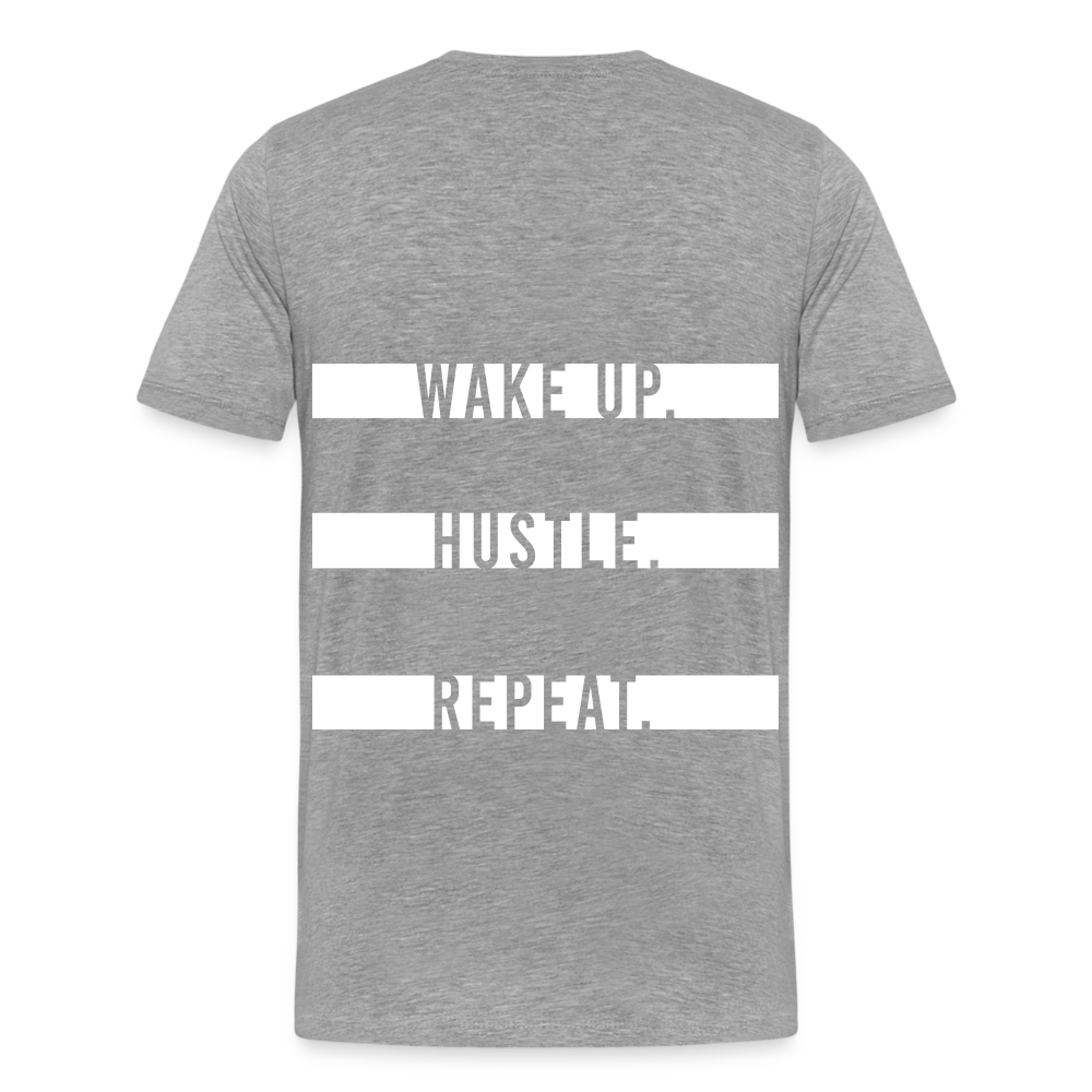 WAKE UP. HUSTLE. REPEAT. - Grau meliert