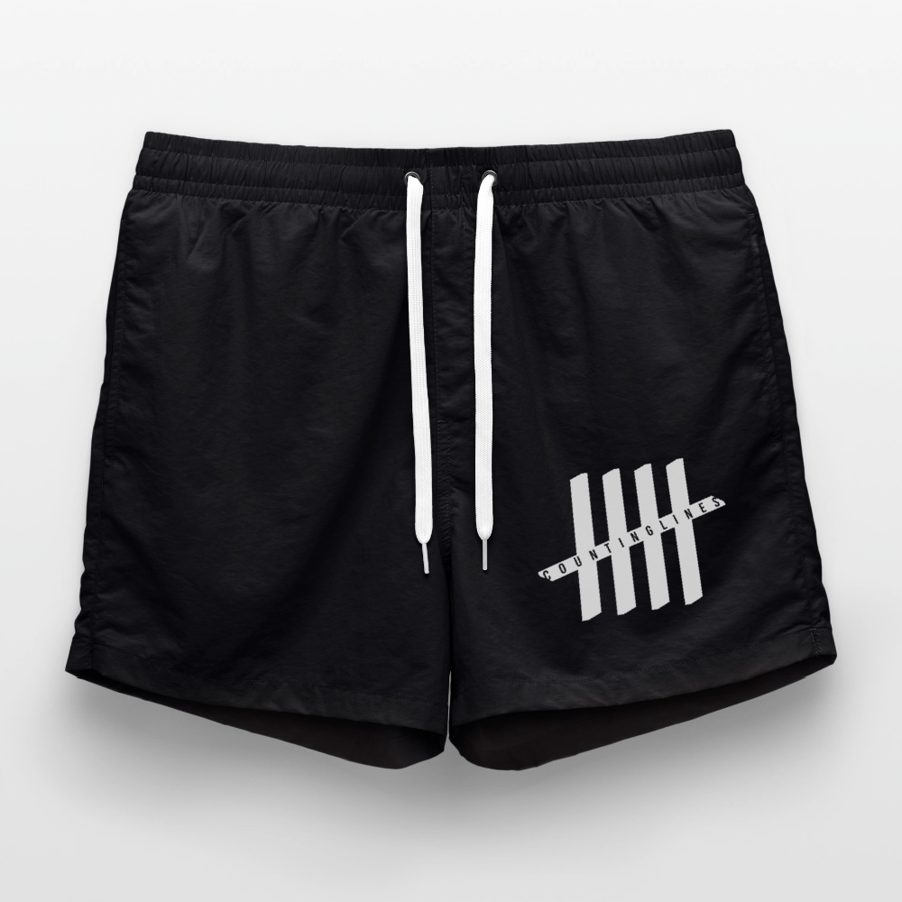 COUNTINGLINES Men Swim Trunks - black