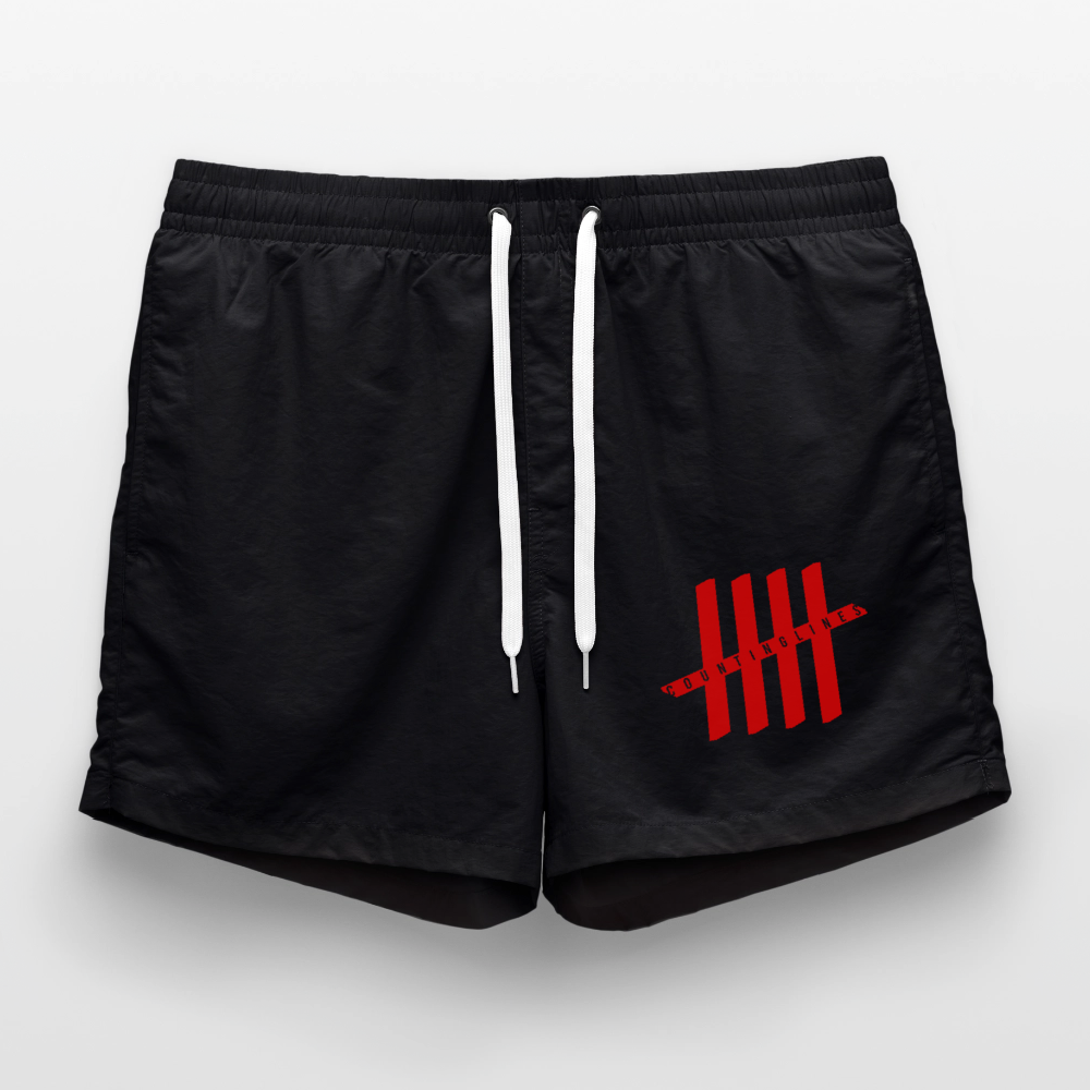 COUNTINGLINES Men Swim Trunks - black