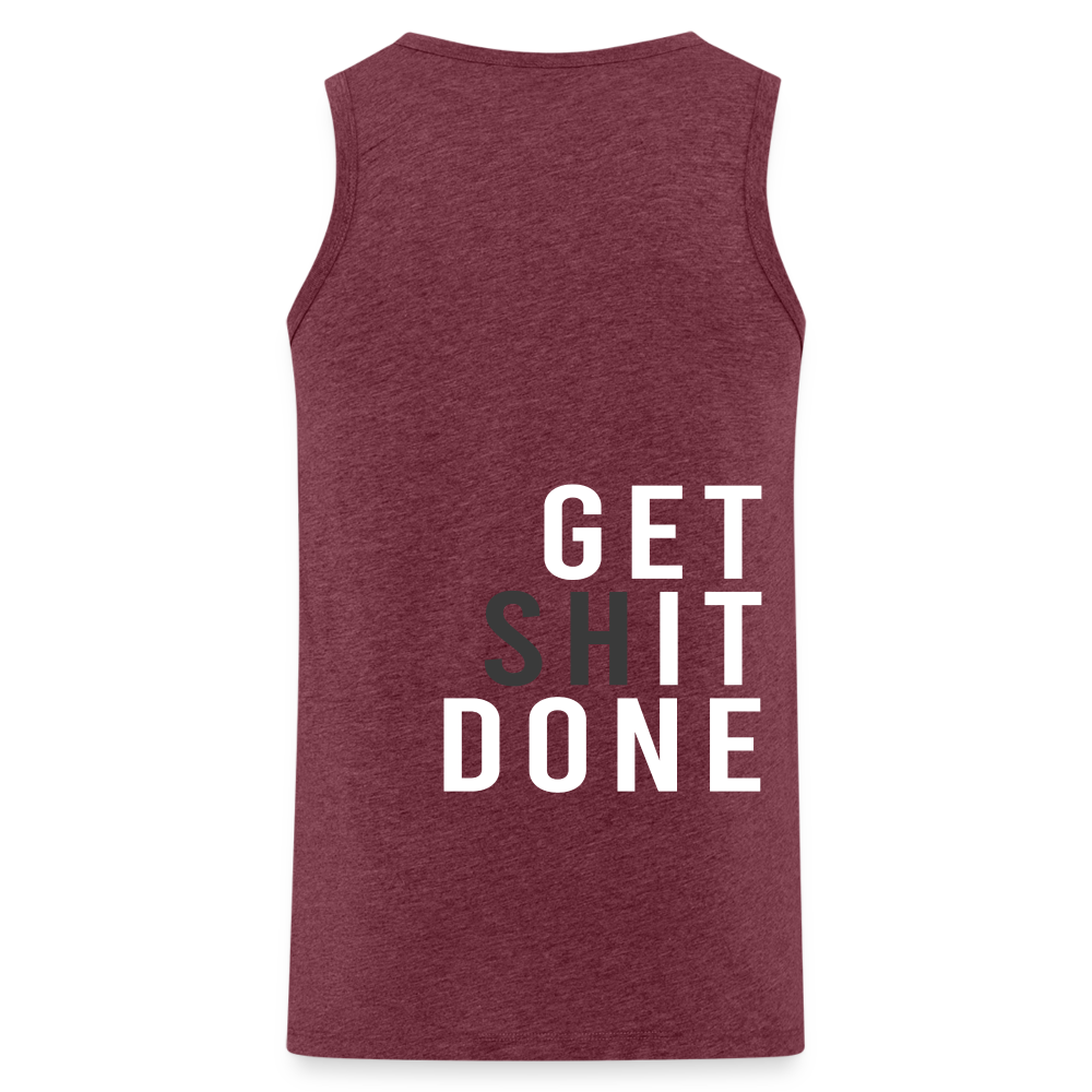 Tank Top - GET S*IT DONE - Bordeauxrot meliert