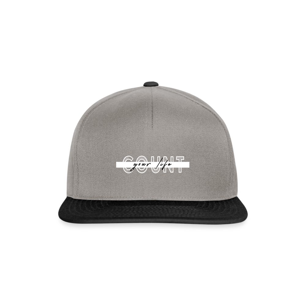 Snapback Cap - COUNT.YOUR.LIFE - Graphit/Schwarz