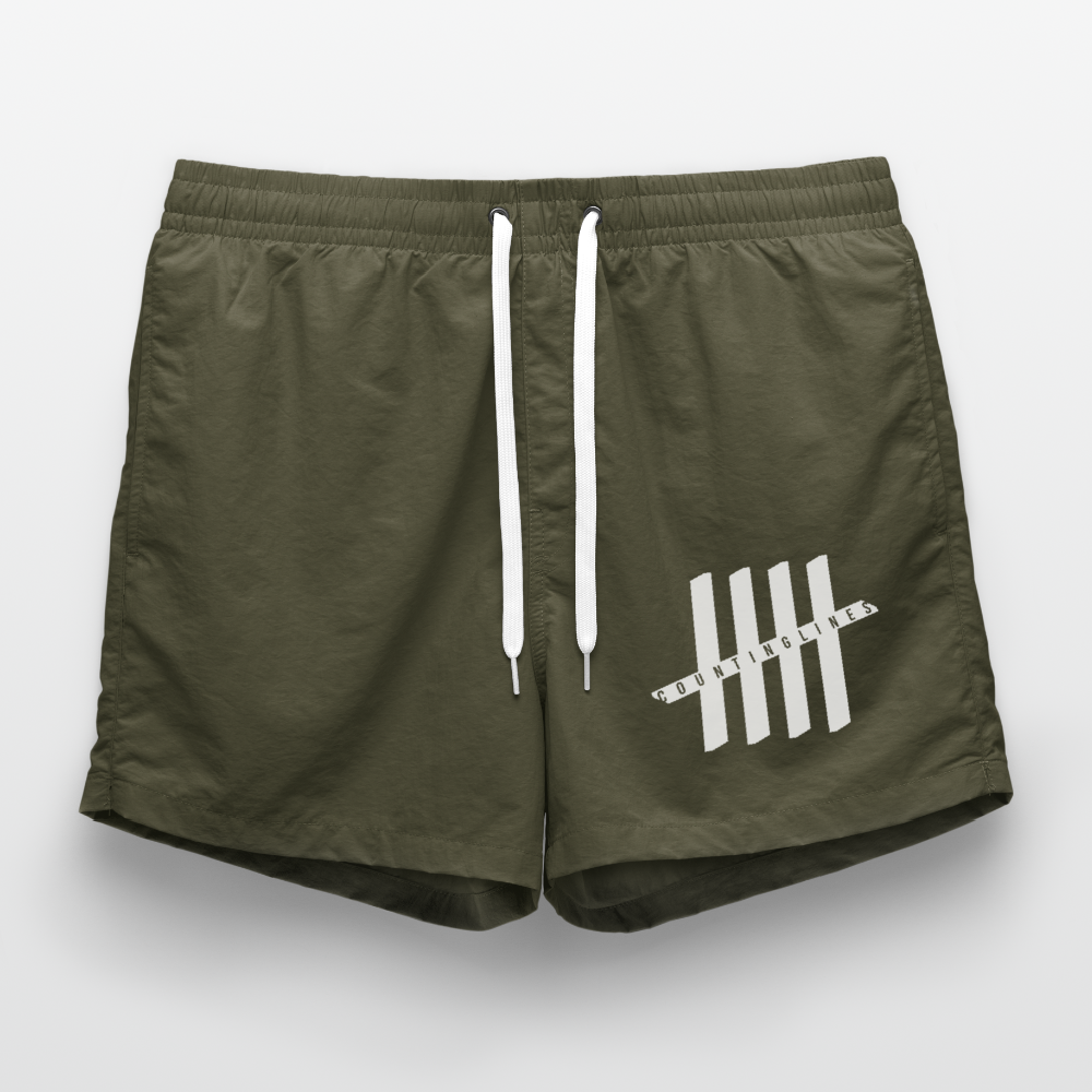 COUNTINGLINES Men Swim Trunks - olive