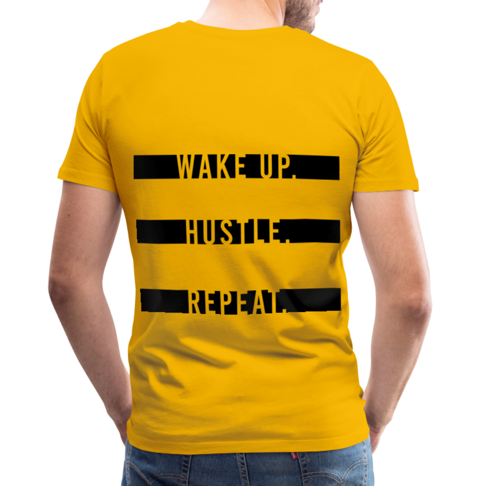 WAKE UP. HUSTLE. REAPEAT. - sun yellow