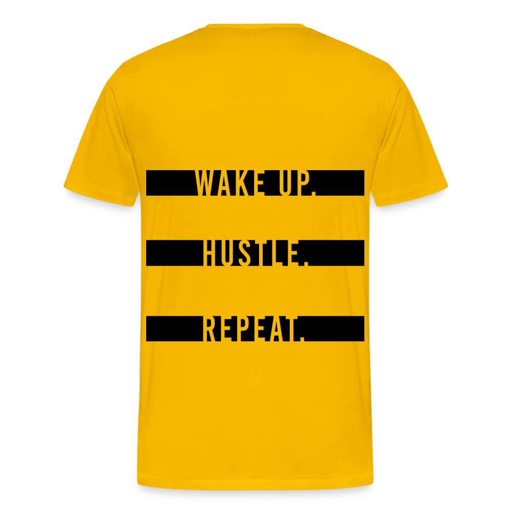 WAKE UP. HUSTLE. REAPEAT. - sun yellow