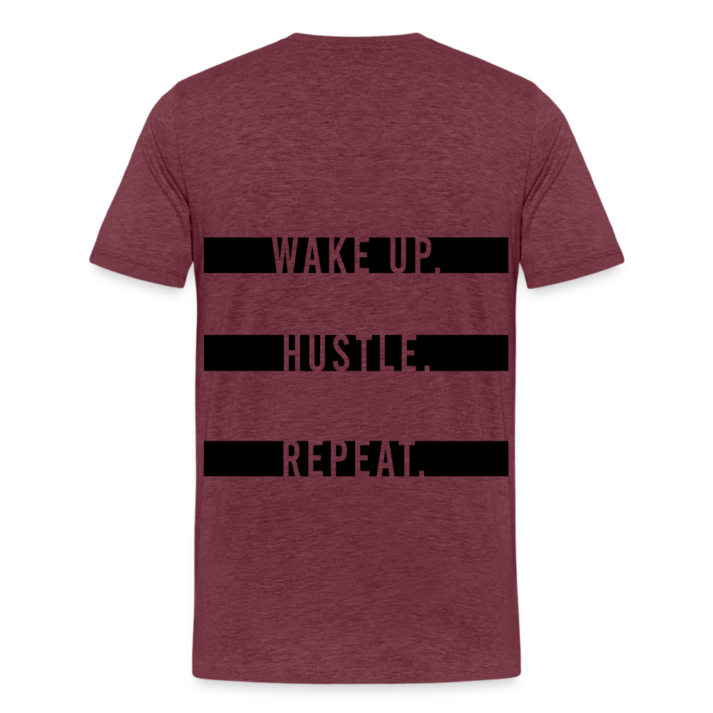WAKE UP. HUSTLE. REAPEAT. - heather burgundy