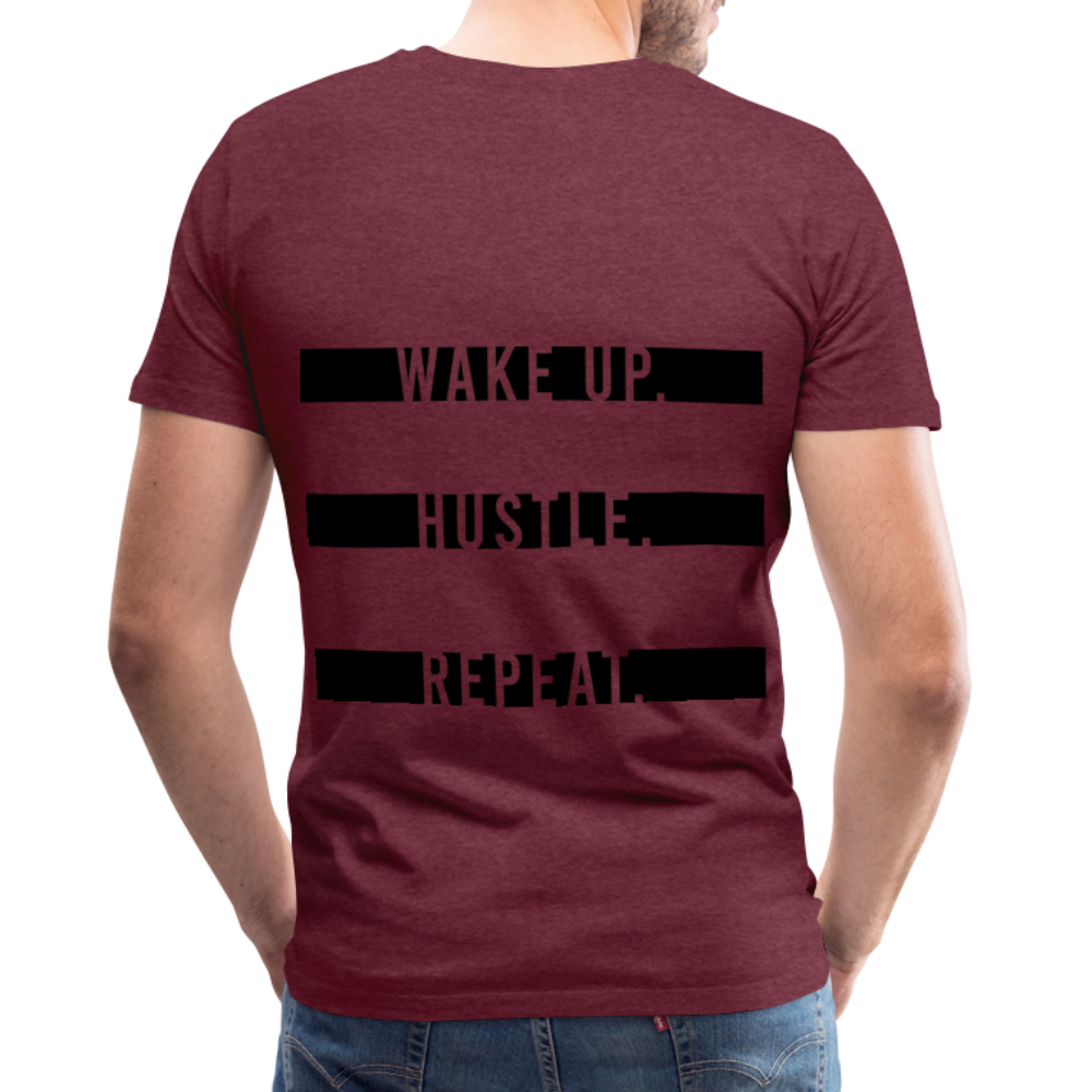 WAKE UP. HUSTLE. REAPEAT. - heather burgundy