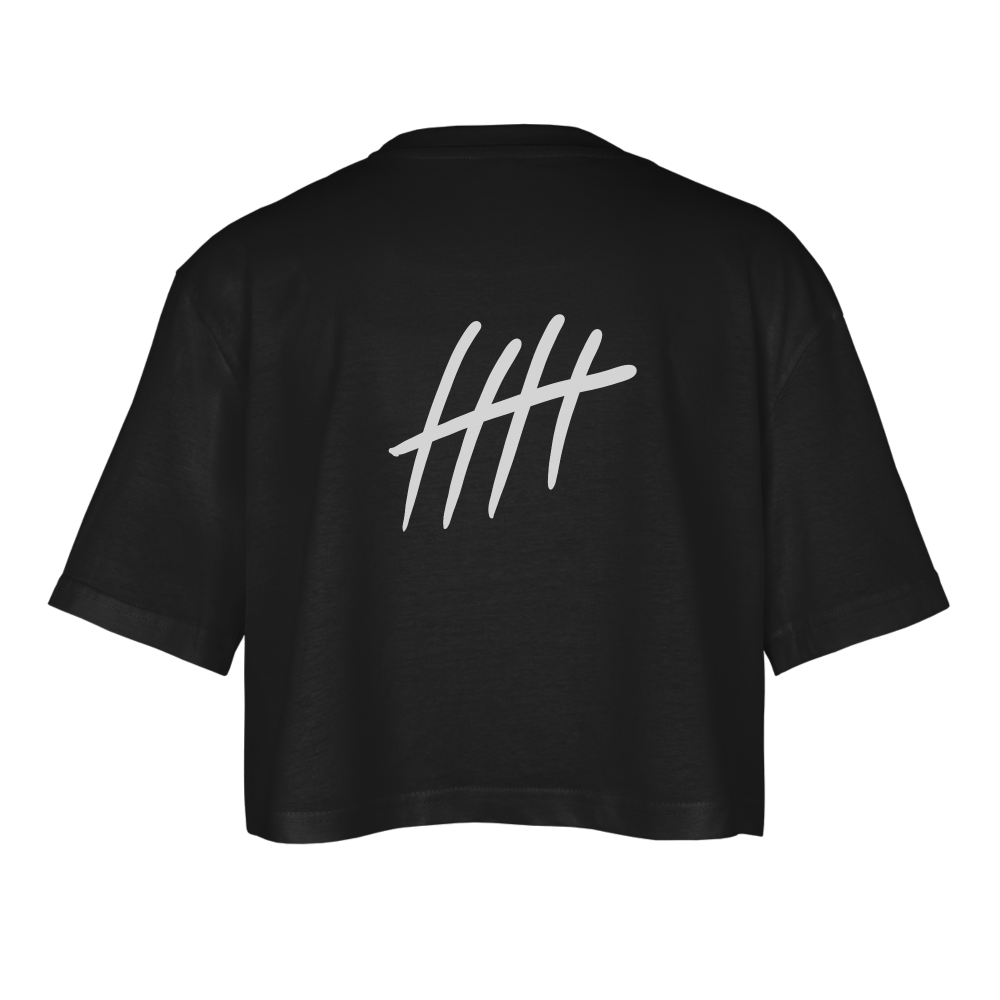 Cropped Oversized LINES - black
