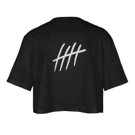 Cropped Oversized LINES - black