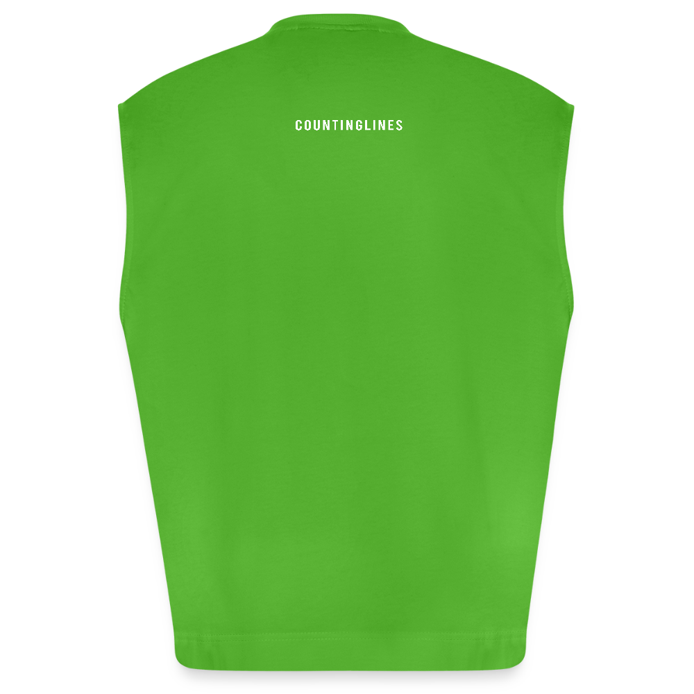 Oversized Organic Tank Top - Countinglines - Apple Neon
