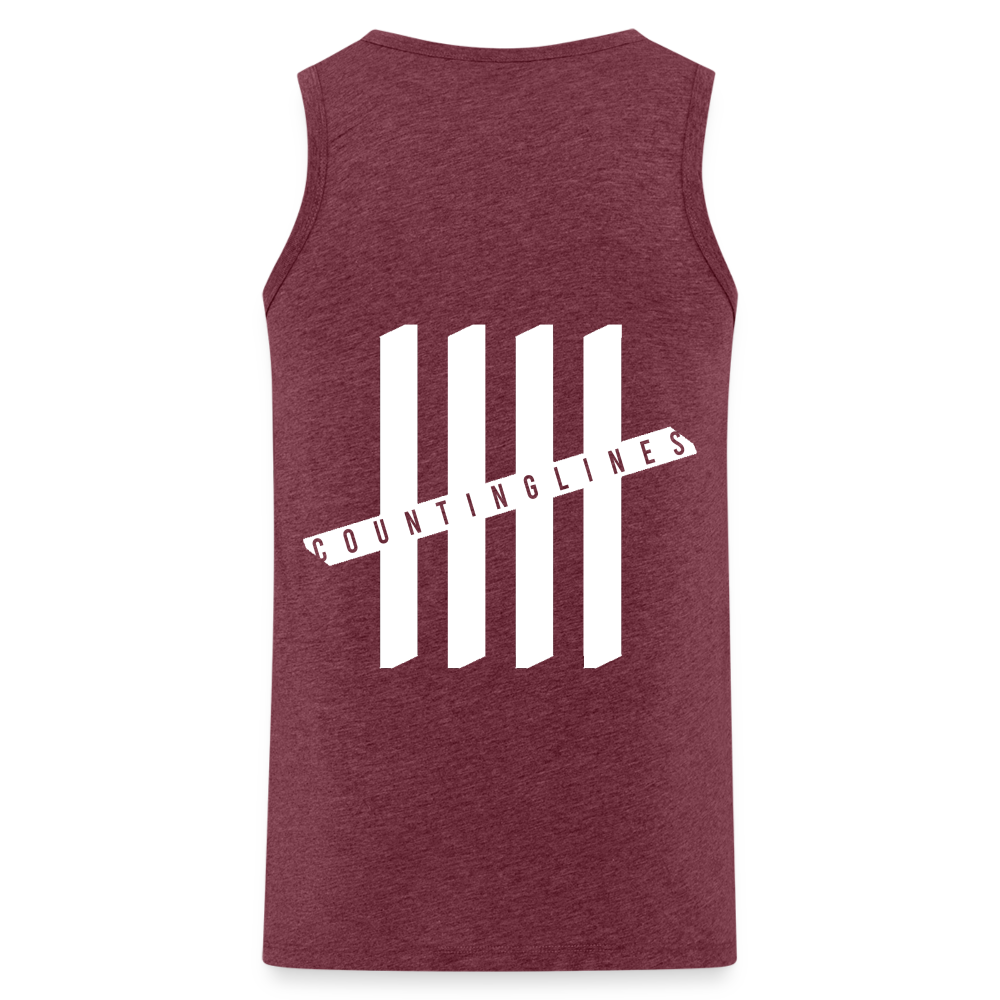 Tank Top - COUNTINGLINES Vertical - Bordeauxrot meliert