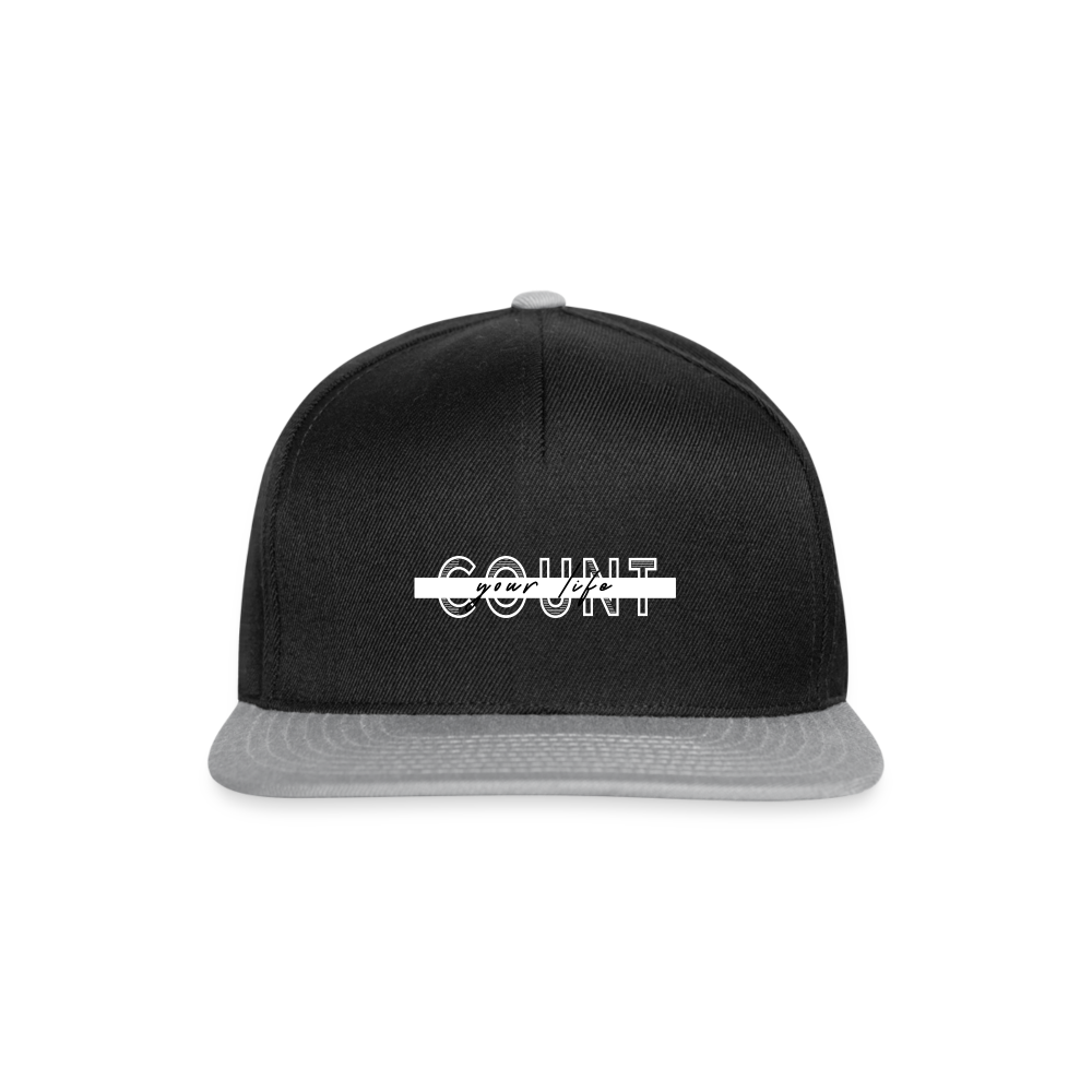 Snapback Cap - COUNT.YOUR.LIFE - Schwarz/Grau