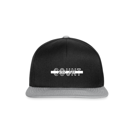 Snapback Cap - COUNT.YOUR.LIFE - Schwarz/Grau