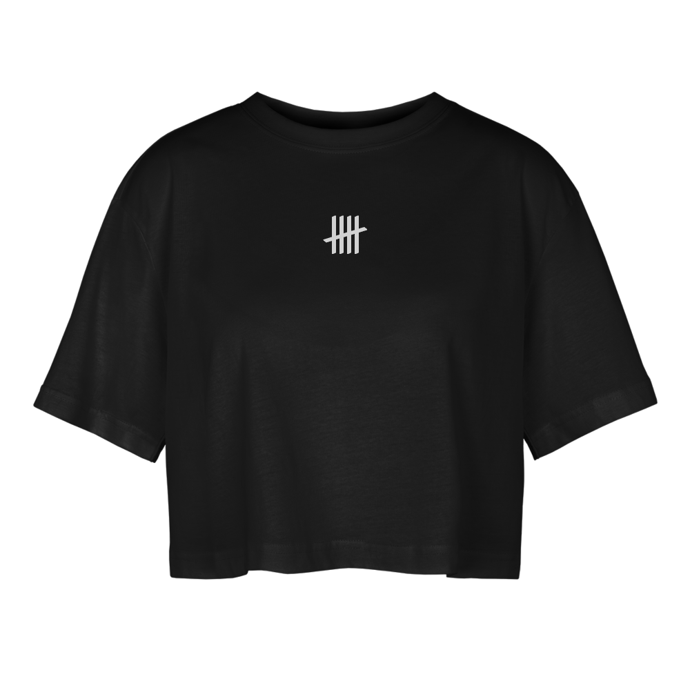 Cropped Oversized LINES - black