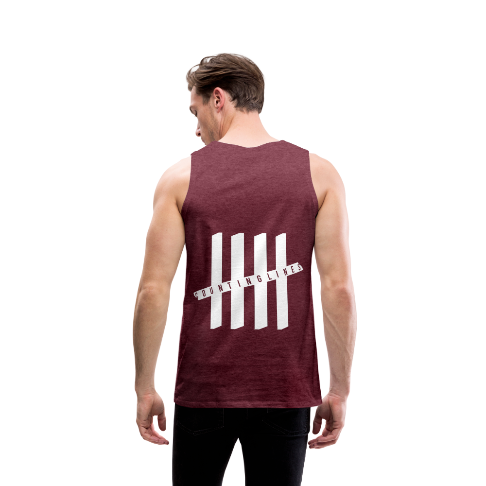 Tank Top - COUNTINGLINES Vertical - Bordeauxrot meliert