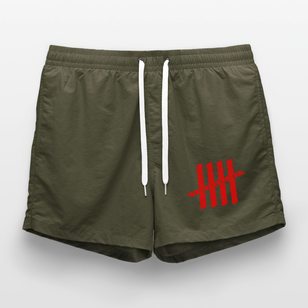 COUNTINGLINES Men Swim Trunks - olive
