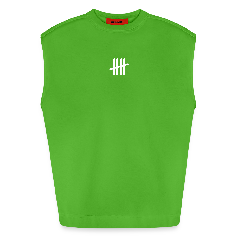 Oversized Organic Tank Top - Countinglines - Apple Neon