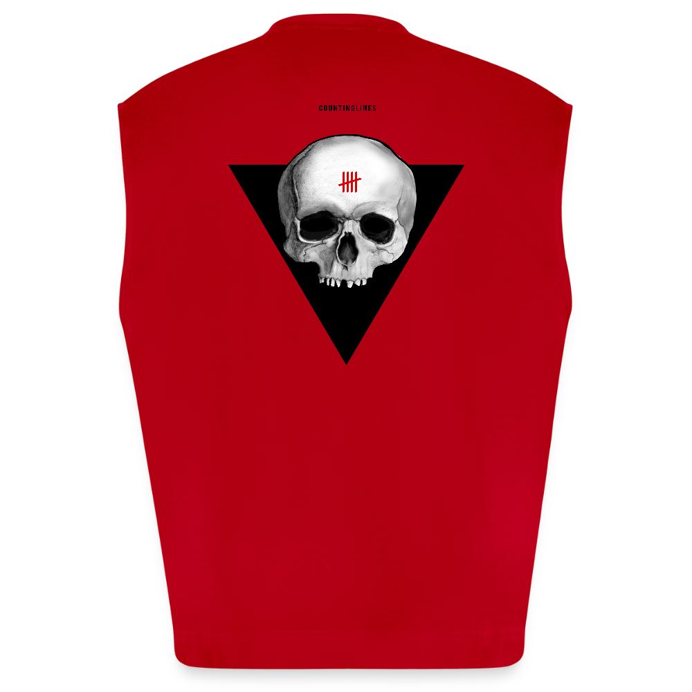 SKULL - Heavyweight Oversized Tank Top - red