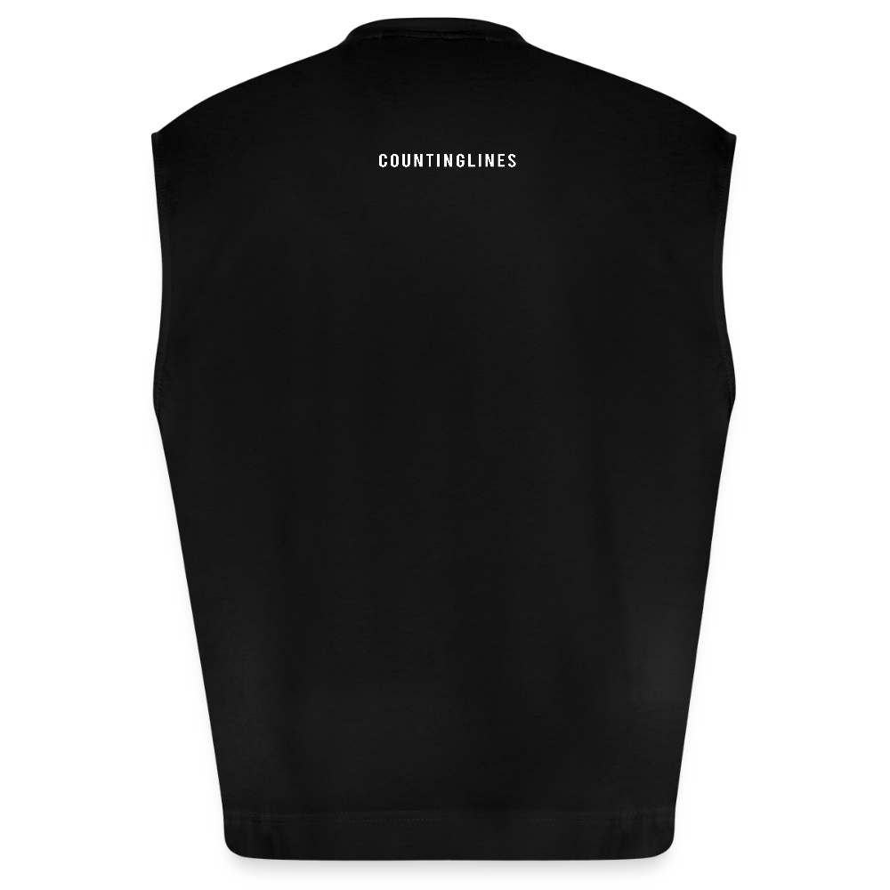 Oversized Organic Tank Top - Countinglines - SOLID BLACK