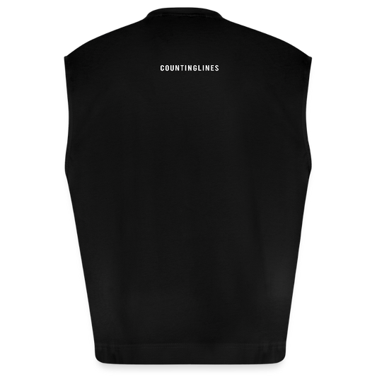 Oversized Organic Tank Top - Countinglines - SOLID BLACK
