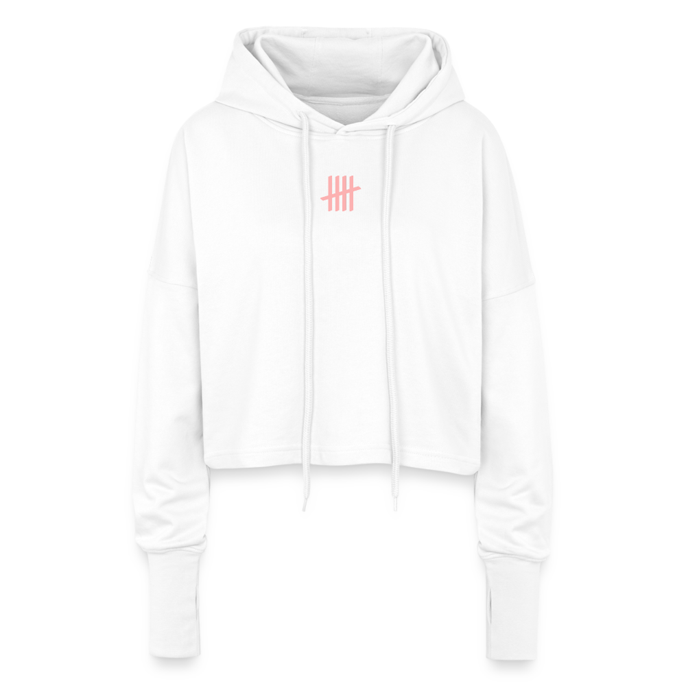 Cropped Hoodie - COUNTINGLINES Vertical - Weiß