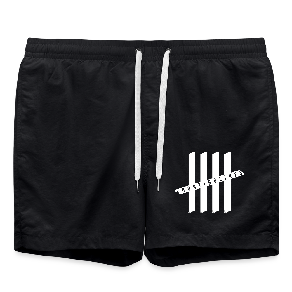COUNTINGLINES Men Swim Trunks - black