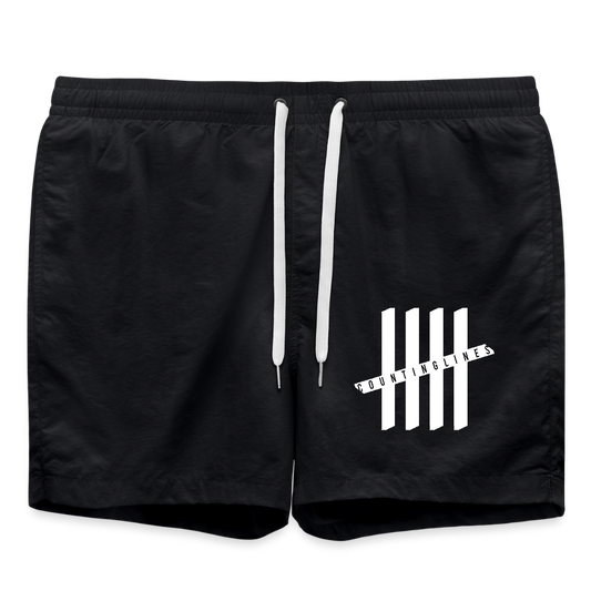 COUNTINGLINES Men Swim Trunks - black