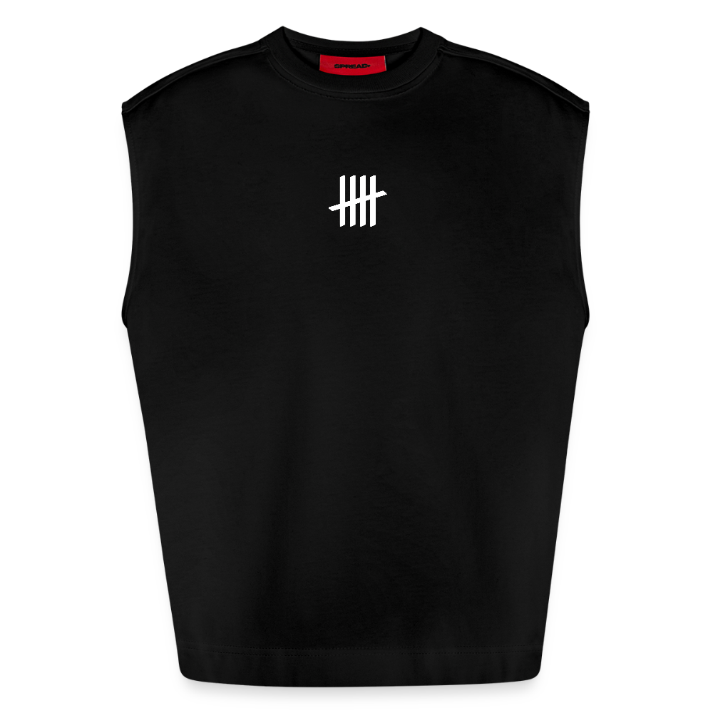 Oversized Organic Tank Top - Countinglines - SOLID BLACK