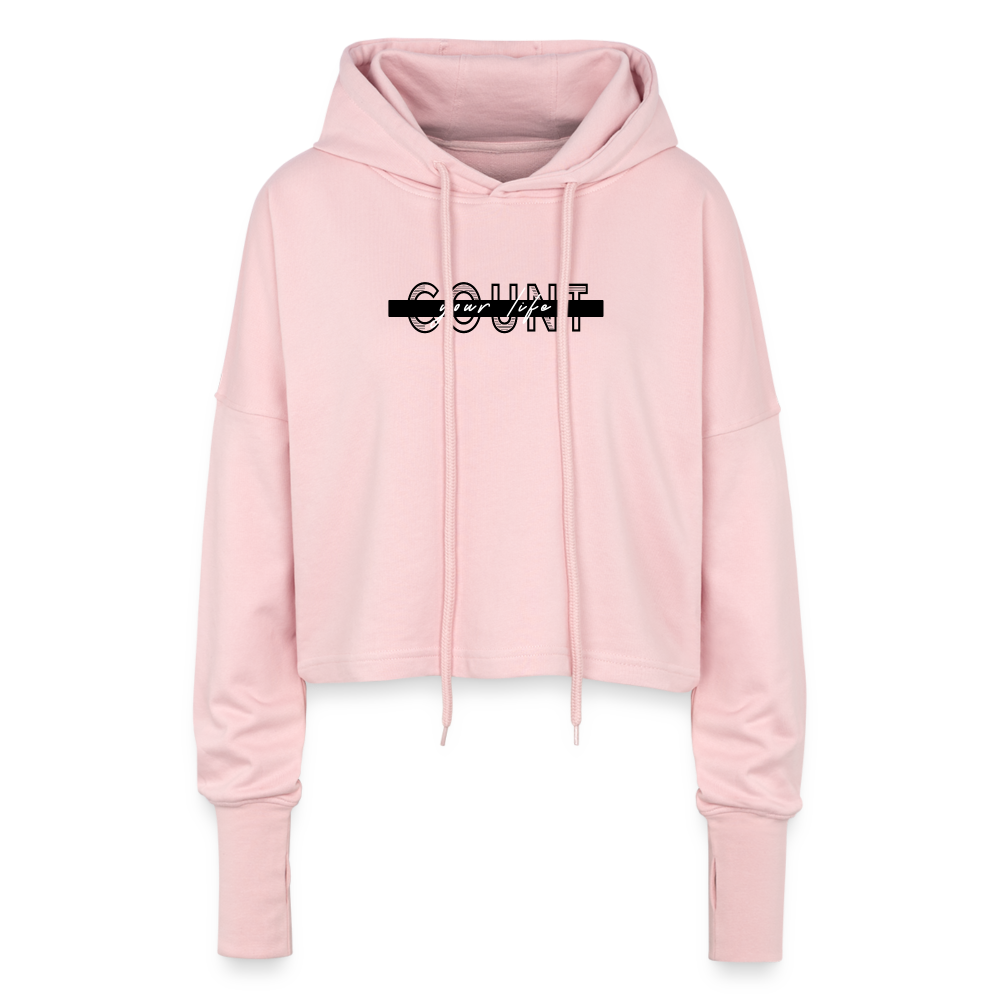 Cropped Hoodie - COUNT.YOUR.LIFE - light pink