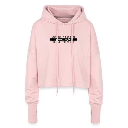 Cropped Hoodie - COUNT.YOUR.LIFE - light pink