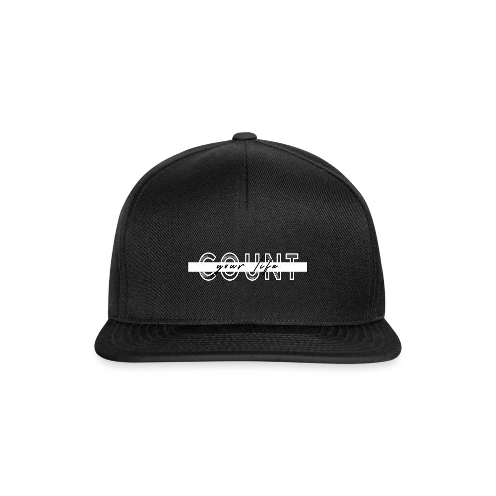 Snapback Cap - COUNT.YOUR.LIFE - Schwarz/Schwarz