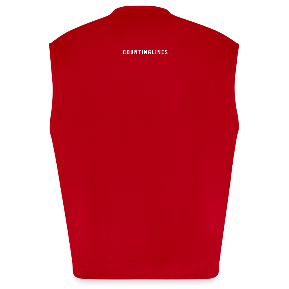 Oversized Organic Tank Top - Countinglines - red