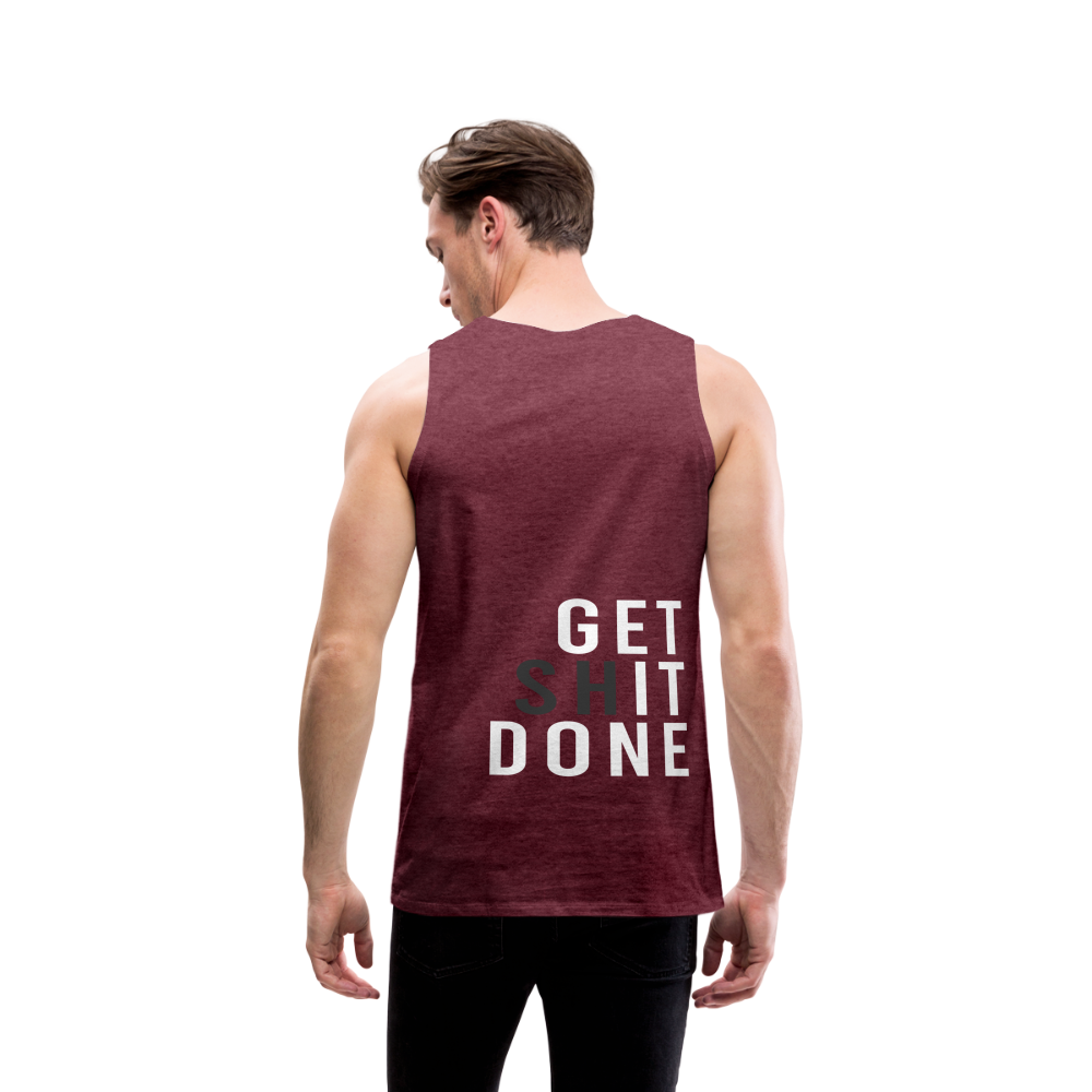 Tank Top - GET S*IT DONE - Bordeauxrot meliert