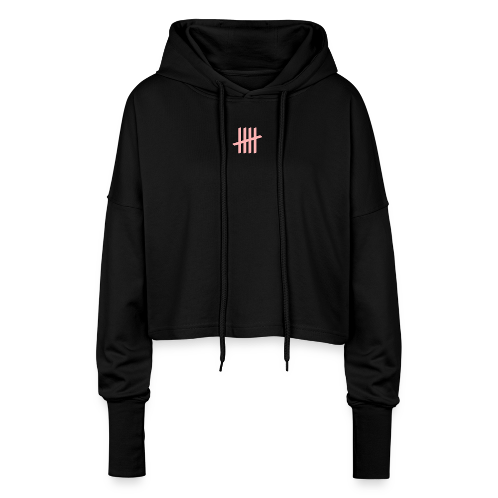Cropped Hoodie - COUNTINGLINES Vertical - Schwarz