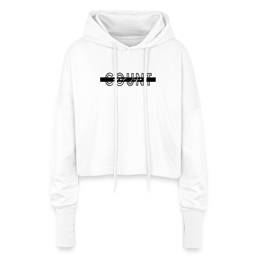 Cropped Hoodie - COUNT.YOUR.LIFE - white