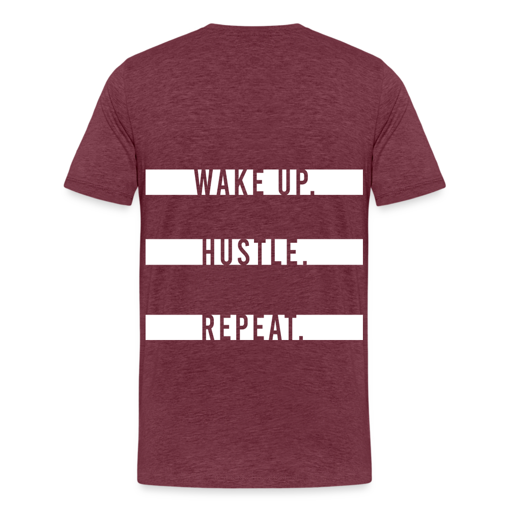 WAKE UP. HUSTLE. REPEAT. - Bordeauxrot meliert