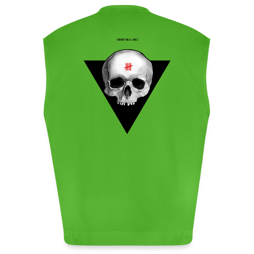 SKULL - Heavyweight Oversized Tank Top - Apple Neon