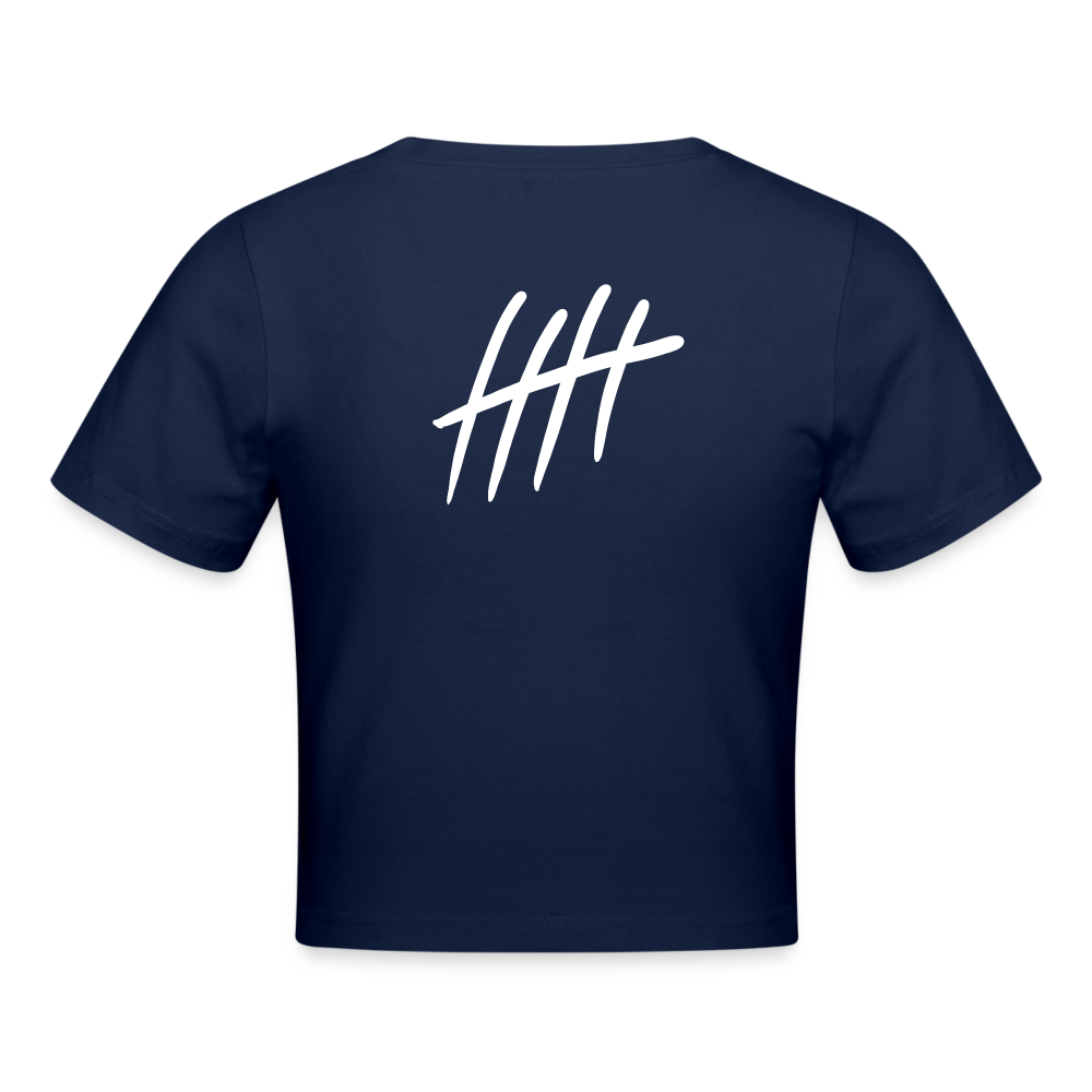 Cropped LINES - light navy