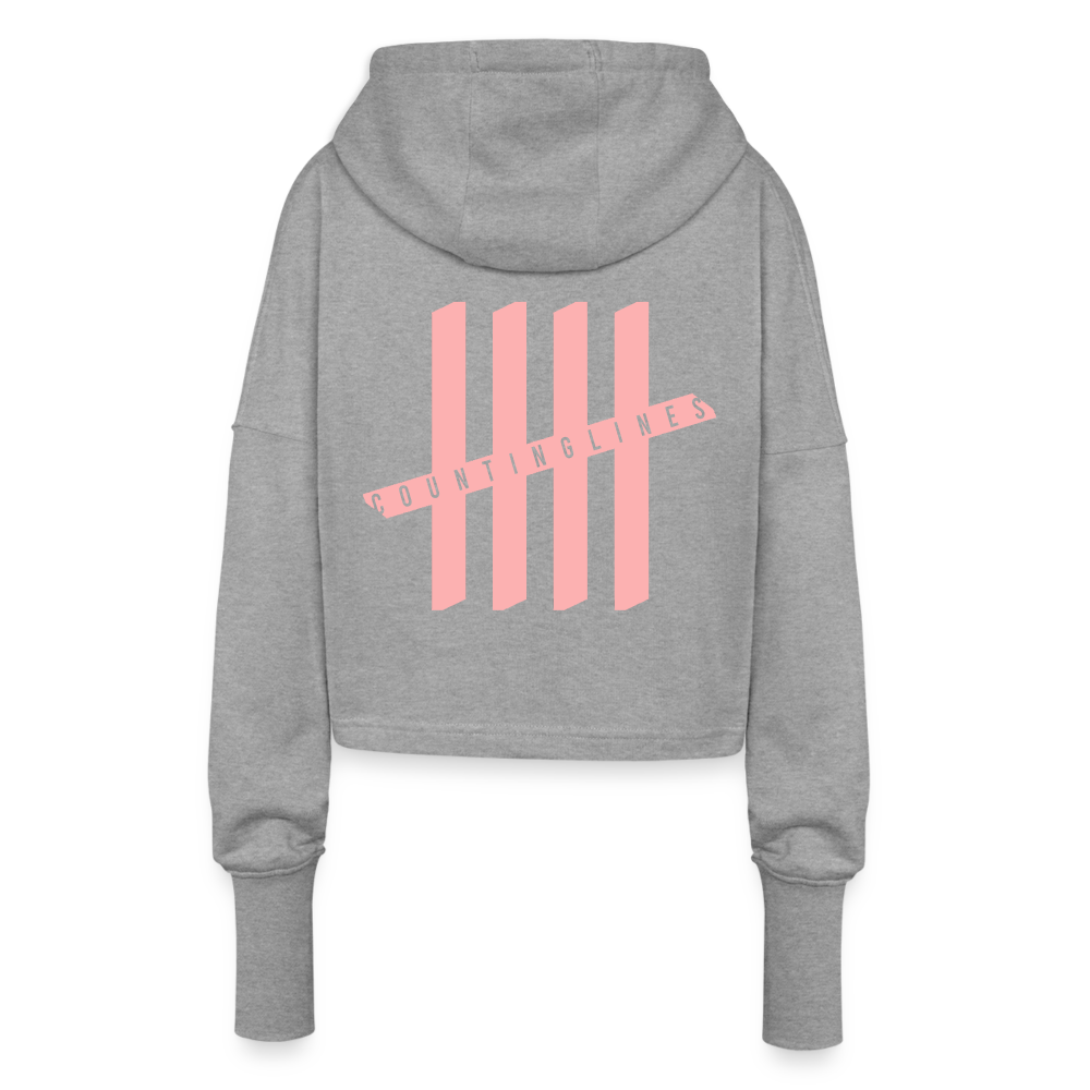 Cropped Hoodie - COUNTINGLINES Vertical - heather grey