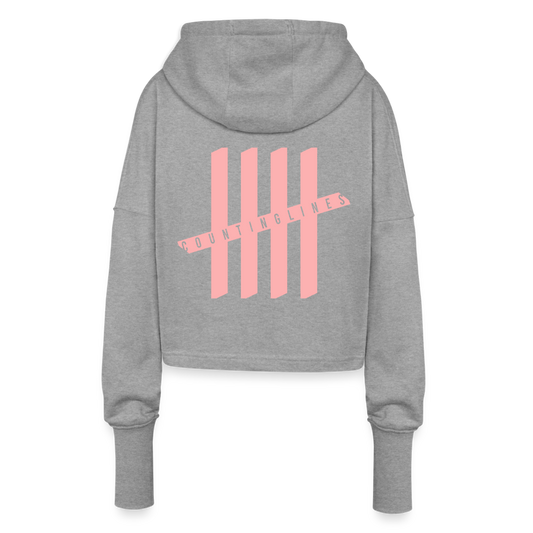 Cropped Hoodie - COUNTINGLINES Vertical - heather grey