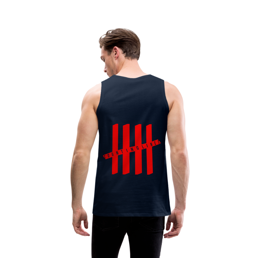 Tank Top - COUNTINGLINES Vertical - Navy