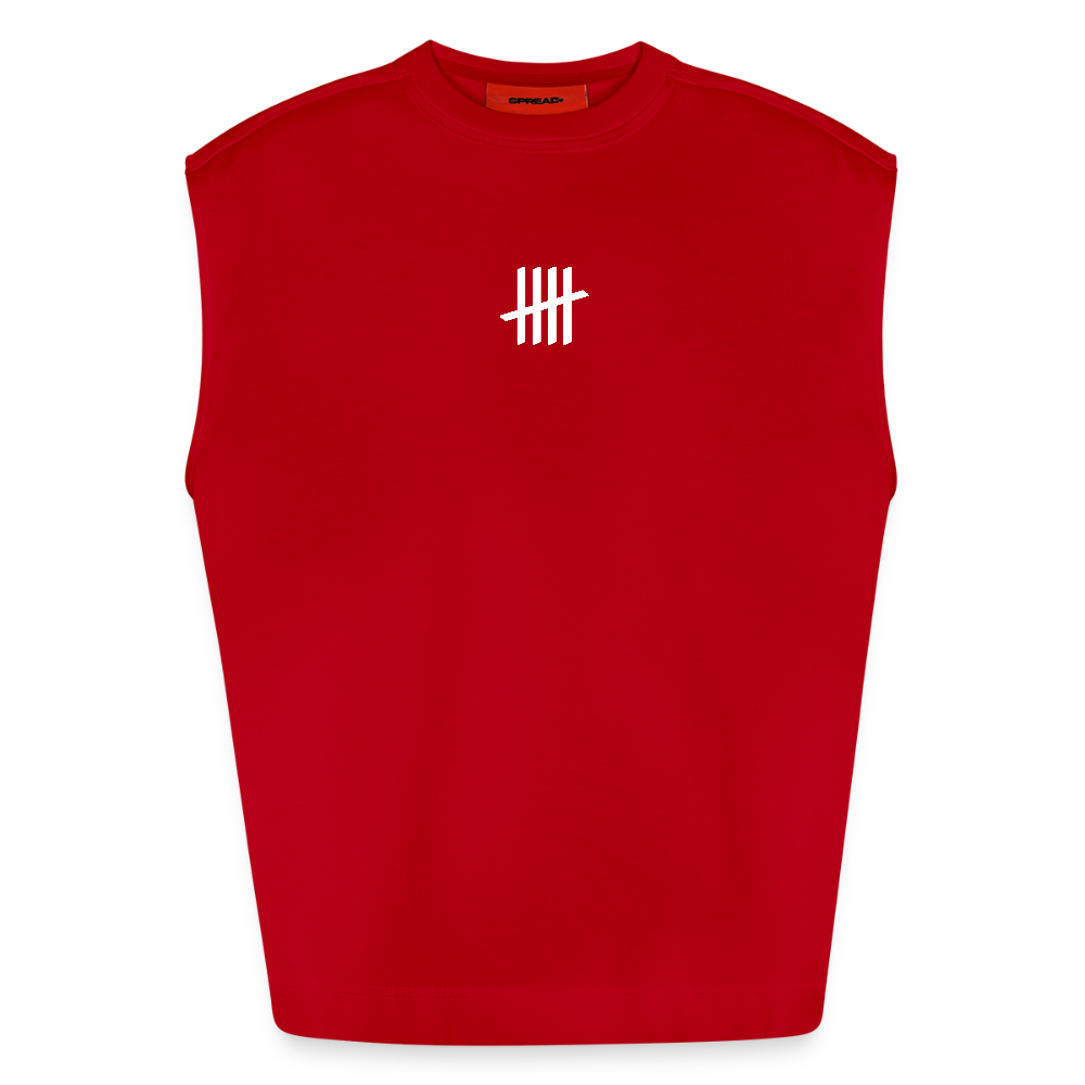 Oversized Organic Tank Top - Countinglines - red