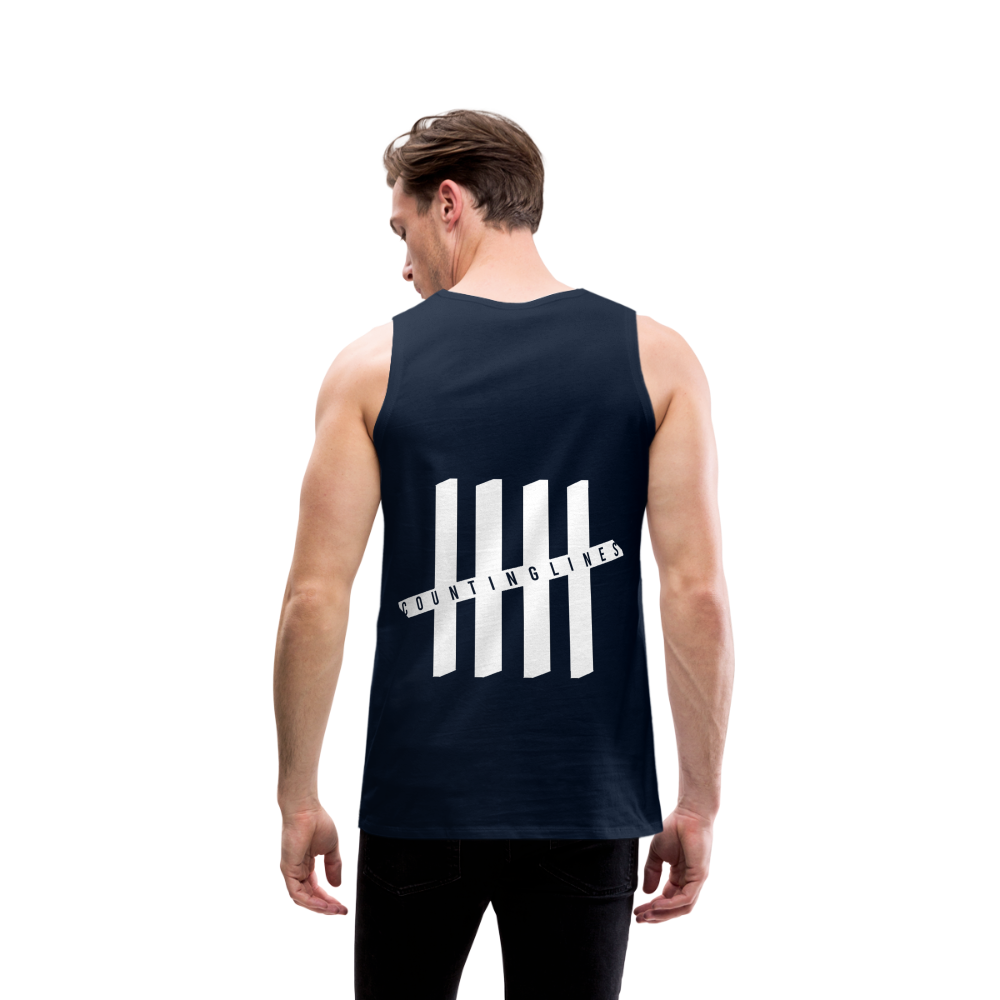 Tank Top - COUNTINGLINES Vertical - Navy