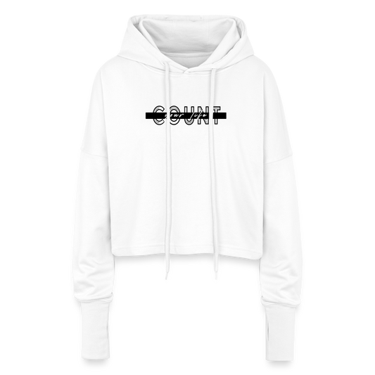 Cropped Hoodie - COUNT.YOUR.LIFE - white