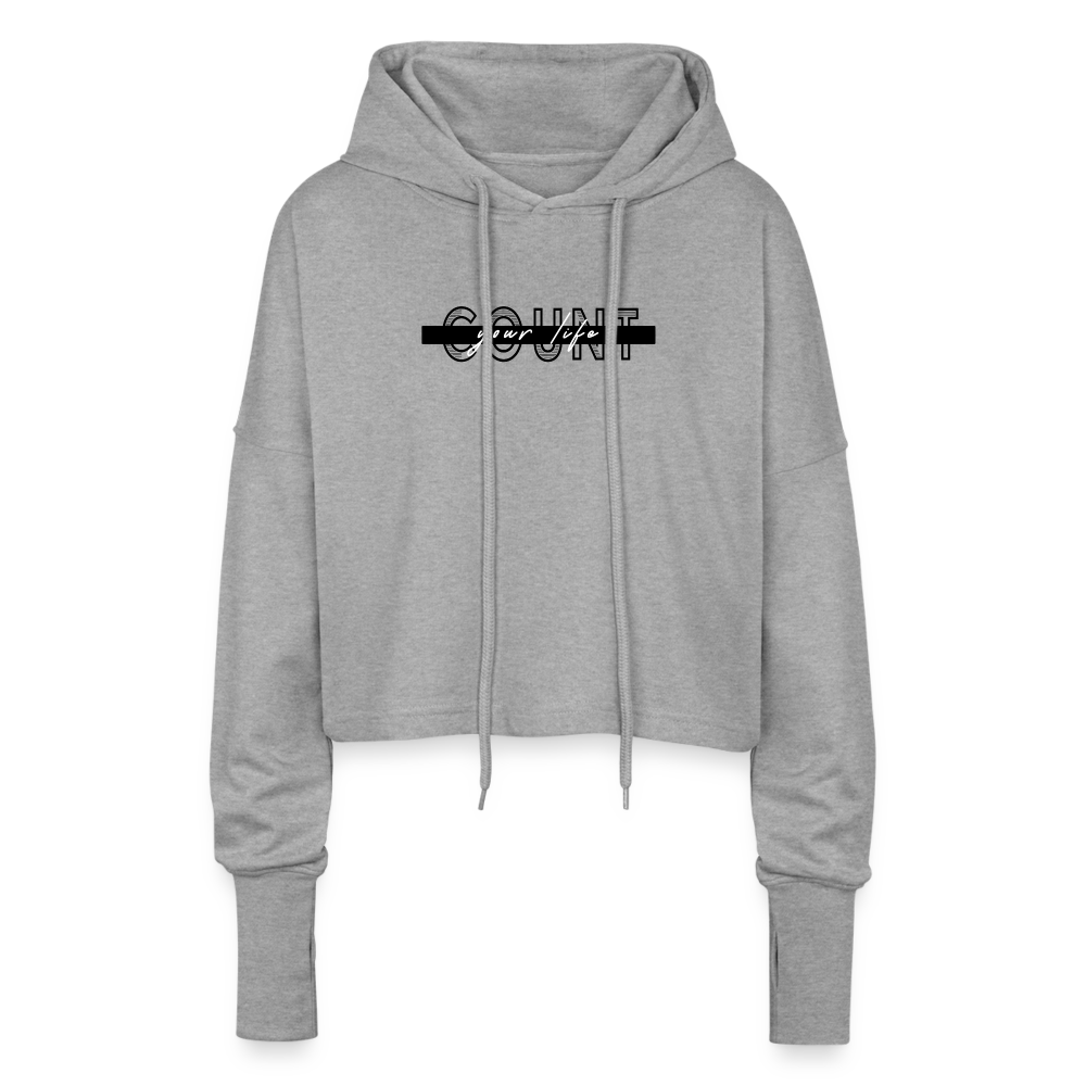 Cropped Hoodie - COUNT.YOUR.LIFE - heather grey