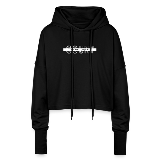Cropped Hoodie - COUNT.YOUR.LIFE - black