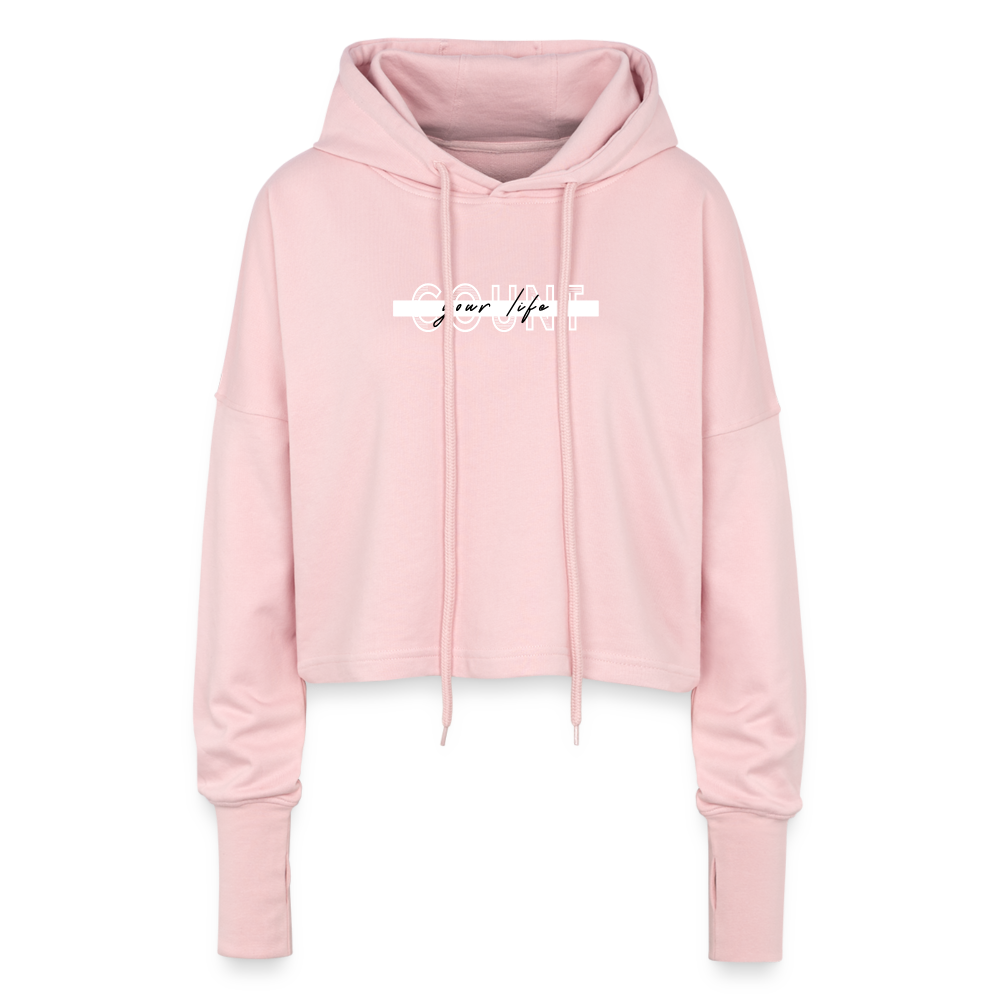 Cropped Hoodie - COUNT.YOUR.LIFE - light pink