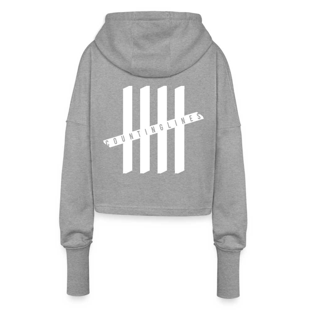 Cropped Hoodie - COUNTINGLINES Vertical - heather grey