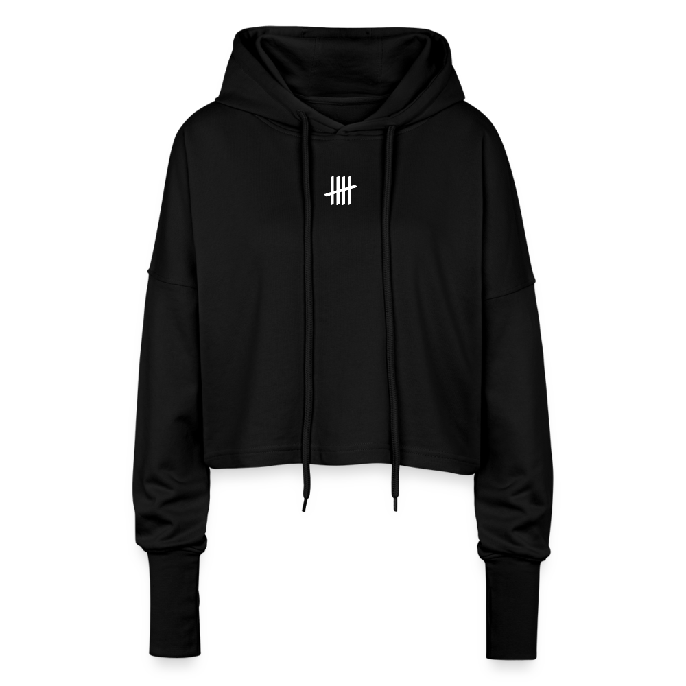 Cropped Hoodie - COUNTINGLINES Vertical - black